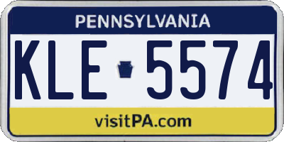 PA license plate KLE5574