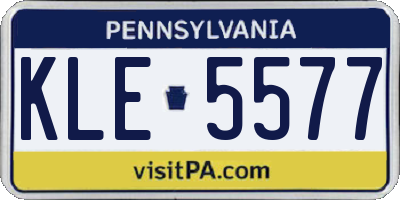PA license plate KLE5577