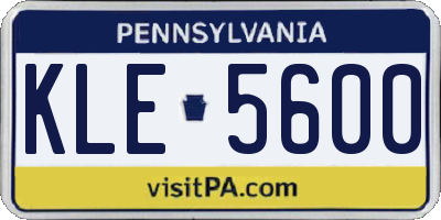 PA license plate KLE5600