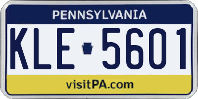 PA license plate KLE5601