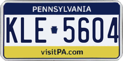 PA license plate KLE5604
