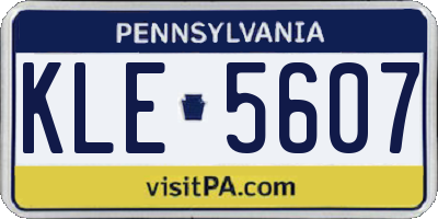 PA license plate KLE5607