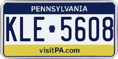 PA license plate KLE5608