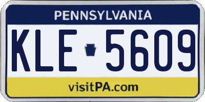 PA license plate KLE5609