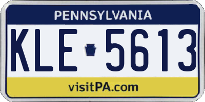 PA license plate KLE5613