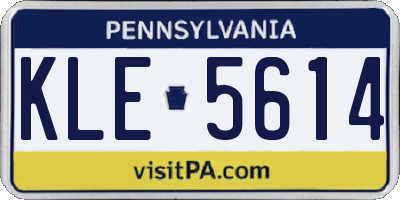 PA license plate KLE5614