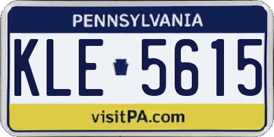 PA license plate KLE5615