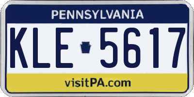 PA license plate KLE5617