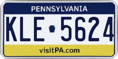 PA license plate KLE5624