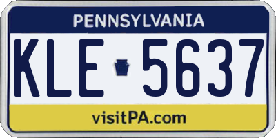 PA license plate KLE5637