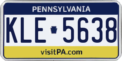 PA license plate KLE5638