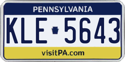 PA license plate KLE5643