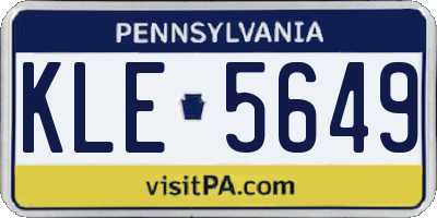 PA license plate KLE5649