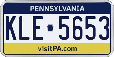PA license plate KLE5653
