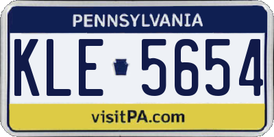 PA license plate KLE5654