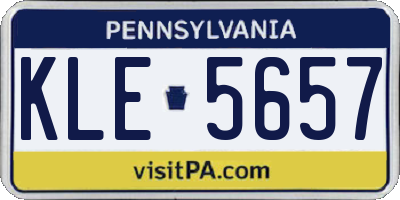 PA license plate KLE5657