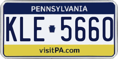 PA license plate KLE5660