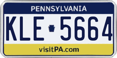 PA license plate KLE5664