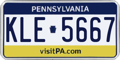 PA license plate KLE5667