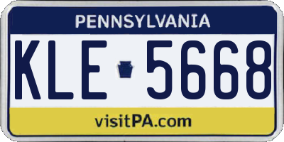 PA license plate KLE5668