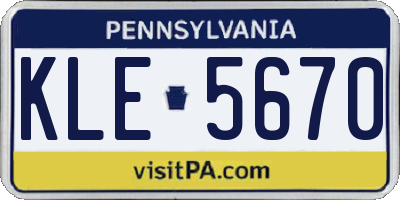 PA license plate KLE5670