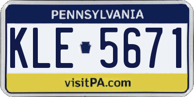PA license plate KLE5671