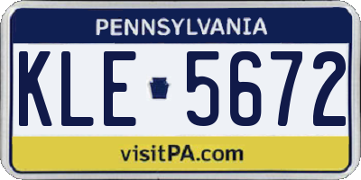 PA license plate KLE5672