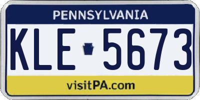 PA license plate KLE5673