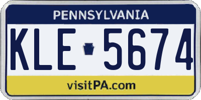 PA license plate KLE5674