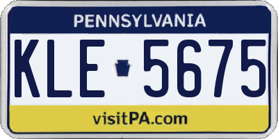 PA license plate KLE5675