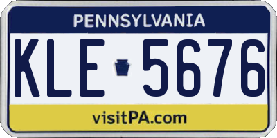 PA license plate KLE5676