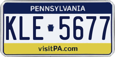 PA license plate KLE5677