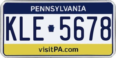 PA license plate KLE5678