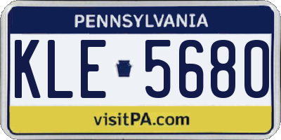 PA license plate KLE5680