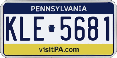 PA license plate KLE5681