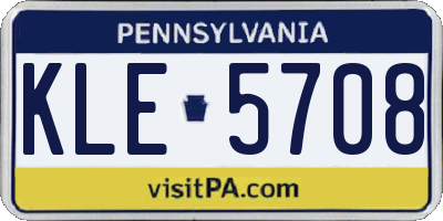 PA license plate KLE5708
