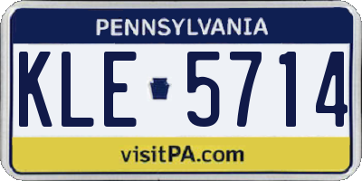 PA license plate KLE5714