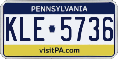 PA license plate KLE5736