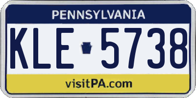 PA license plate KLE5738