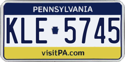 PA license plate KLE5745