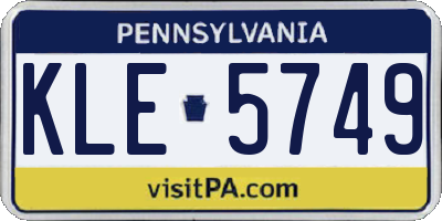 PA license plate KLE5749