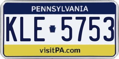 PA license plate KLE5753