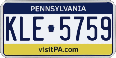 PA license plate KLE5759