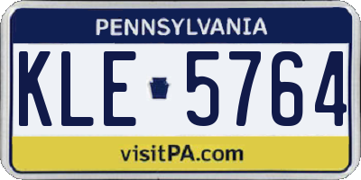 PA license plate KLE5764