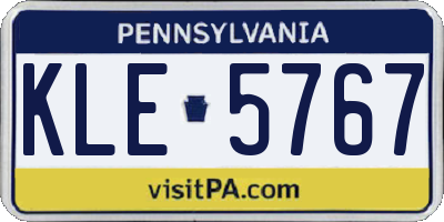 PA license plate KLE5767