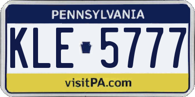 PA license plate KLE5777