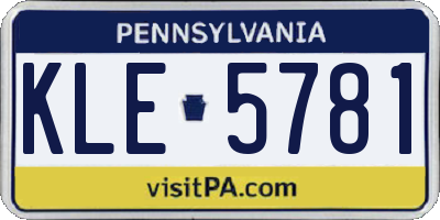 PA license plate KLE5781