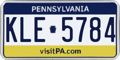 PA license plate KLE5784