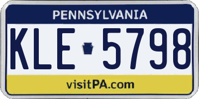 PA license plate KLE5798