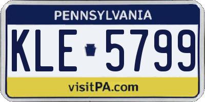 PA license plate KLE5799